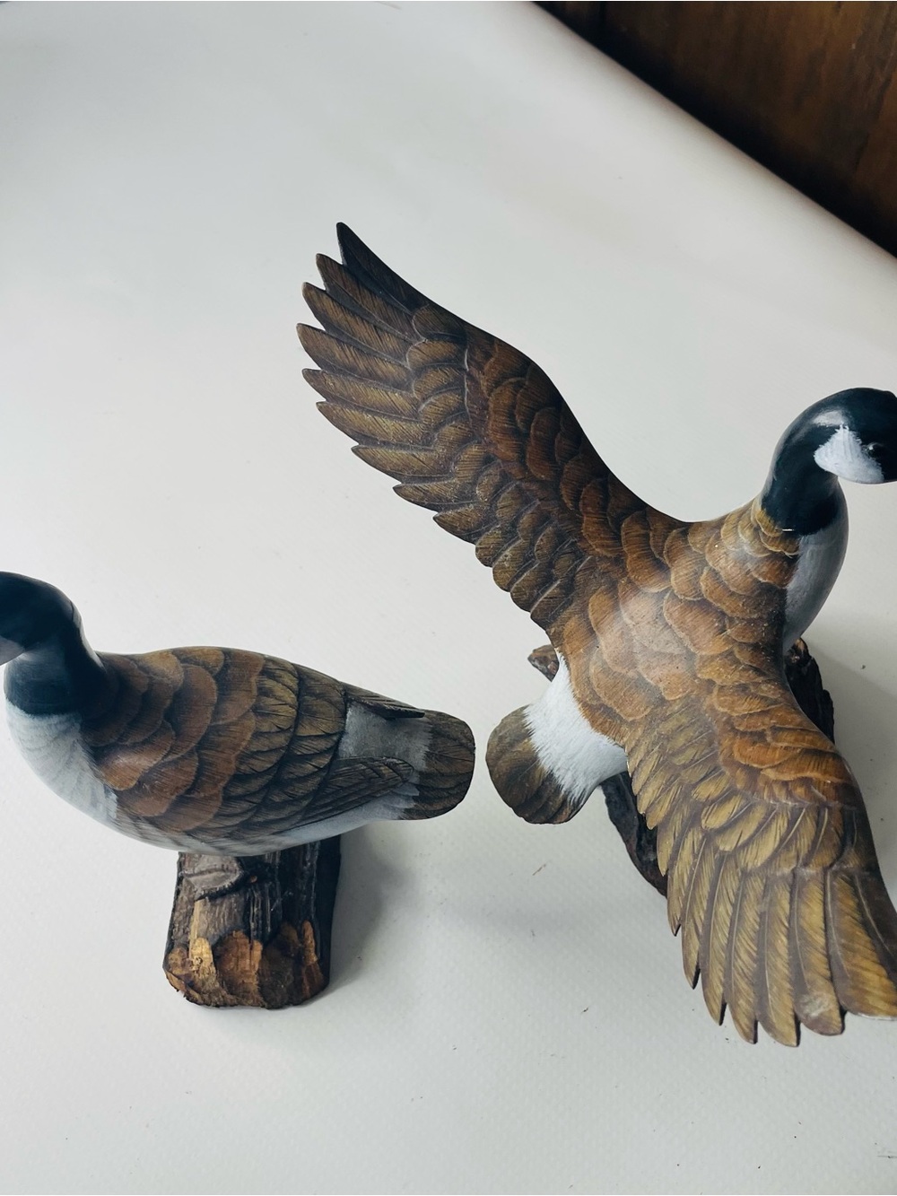 Vintage Hand-Painted Hand Carved Canadian Geese  - Home Accents